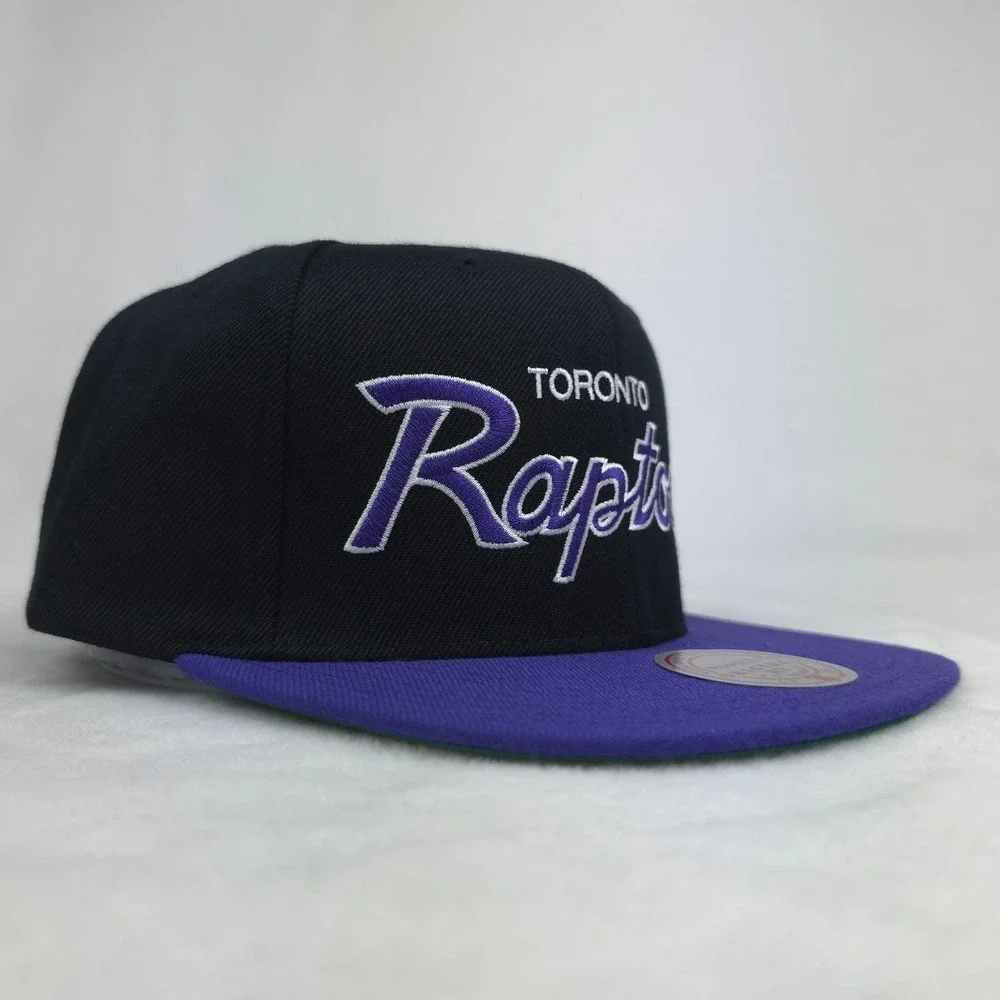 Toronto Raptors‎ Mitchell & Ness NBA Snapback Hat Cap Script Logo Black NWT